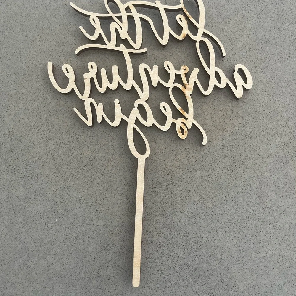 Let The Adventure Begin Wooden Cake Topper
